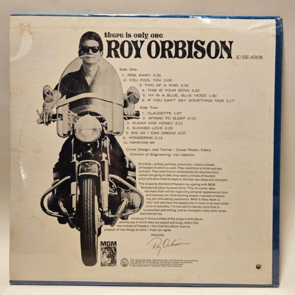 Roy Orbison - There Is Only One - NOS Sealed Cutout - MGM - E4308 - 1965 - Image 2
