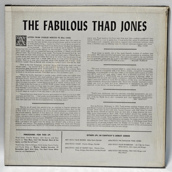 The Fabulous Thad Jones - Fantasy F-2153 6004 Red Vinyl EX - Ultrasonic Cleaned - Image 2