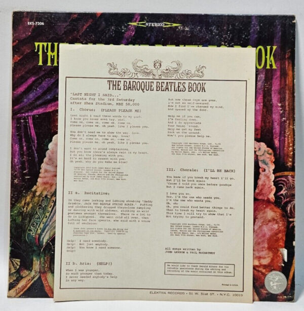 Joshua Rifkin - The Baroque Beatles Book - Elektra EKS7306 EX - Ultrasonic Clnd - Image 3
