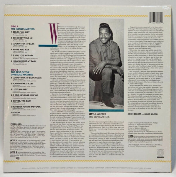 Little Milton - The Sun Masters - Rounder SS 35 BLUES - NOS SEALED - Image 2