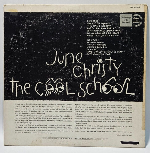 June Christy - The Cool School - Capitol ST1398 1960 JAZZ EX Ultrasonic Cleaned - Image 2