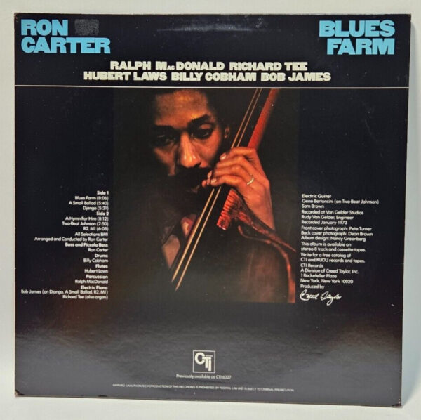 Ron Carter - Blues Farm - CTI 8001 RE 1979 JAZZ BASS EX - Ultrasonic Cleaned - Image 2
