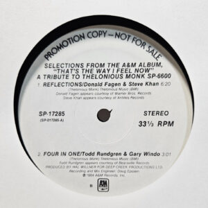 Tribute To Monk - Donald Fagen, Rundgren, Frampton PROMO EX - Ultrasonic Cleaned
