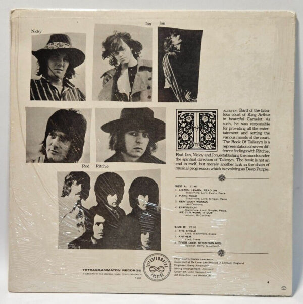 Deep Purple - The Book Of Taliesyn - 1968 Tetragrammaton T-107 - NOS SEALED - Image 2