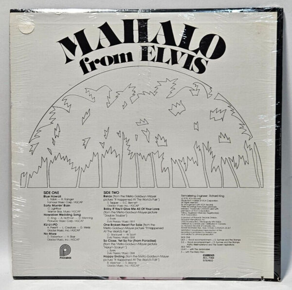 Elvis Presley - Mahalo From Elvis - Pickwick ACL-7064 1978 - NOS SEALED - Image 2
