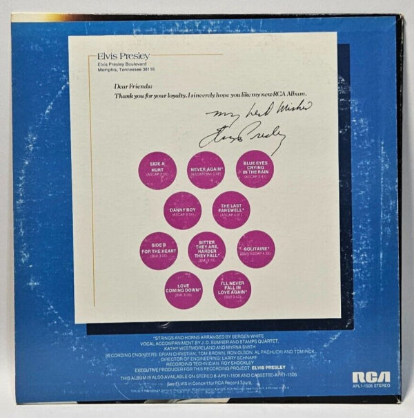 Elvis Presley â From Elvis Presley Boulevard.. 1976 RCA TAN EX - Ultrasonic Cln - Image 2