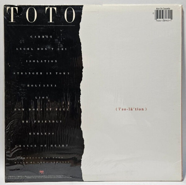 Toto - Isolation - 1984 Columbia QC 38962 - Soft Rock - EX - Ultrasonic Cleaned - Image 2