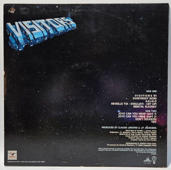 Visitors - s/t - 1981 ELECTRONIC SYNTH-POP - EX - Ultrasonic Cleaned - Image 2