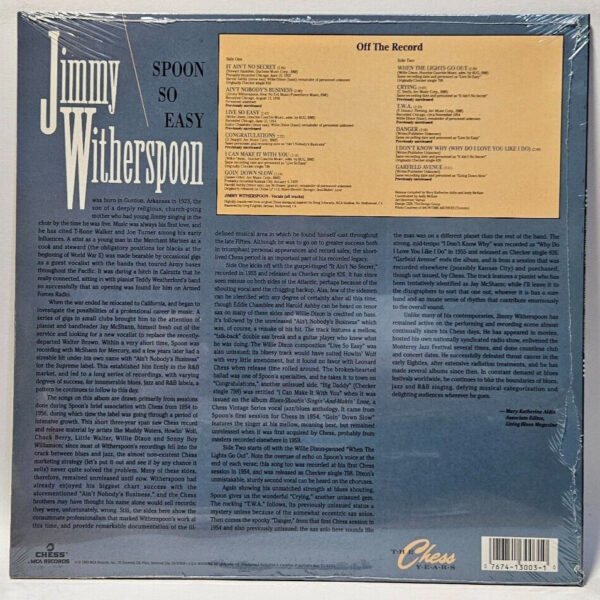 Jimmy Witherspoon - Spoon So Easy - 1990 JAZZ BLUES Chess CH 93003 - NOS SEALED - Image 2