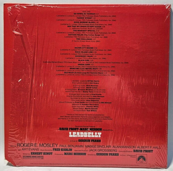 Fred Karlin - Leadbelly - 1976 COUNTRY BLUES w/shrink - EX - Ultrasonic Cleaned - Image 2