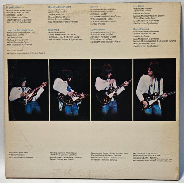 Jeff Beck - Wired - 1976 JAZZ-ROCK FUNK 1st Ed - EX - Ultrasonic Cleaned - Image 2