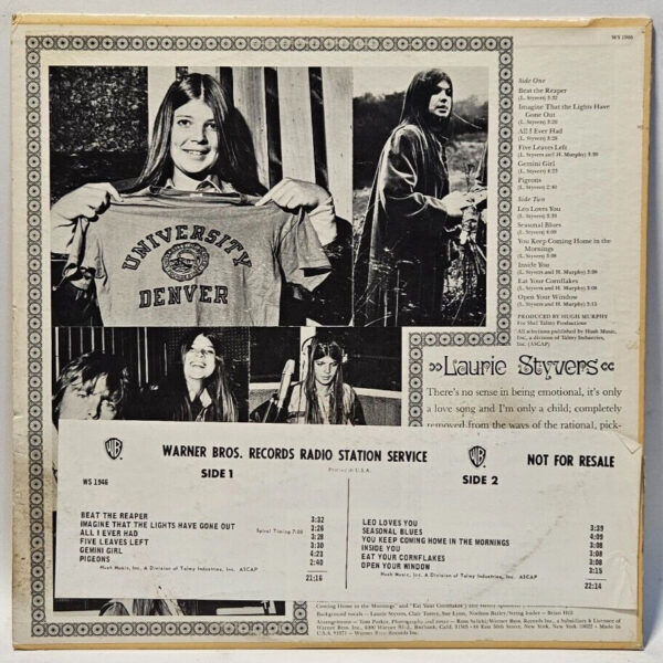 Laurie Styvers - Spilt Milk - 1971 FOLK / POP - PROMO - EX - Ultrasonic Cleaned - Image 2