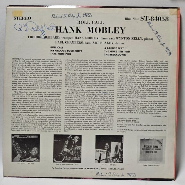 Hank Mobley - Roll Call - Blue Note BST 84058, RVG 47 W 63rd - Ultrasonic Clean - Image 2