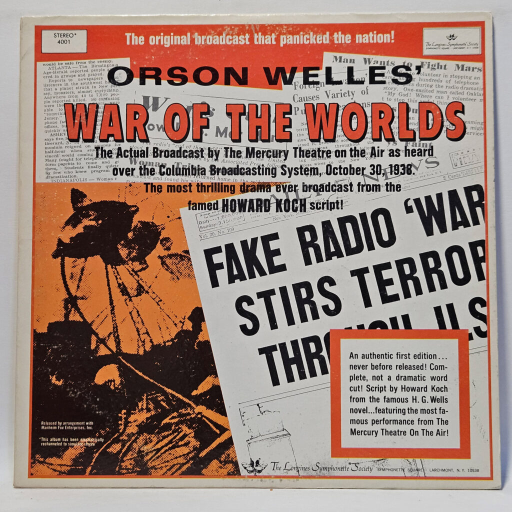 Orson Welles War Of The Worlds 147025881253