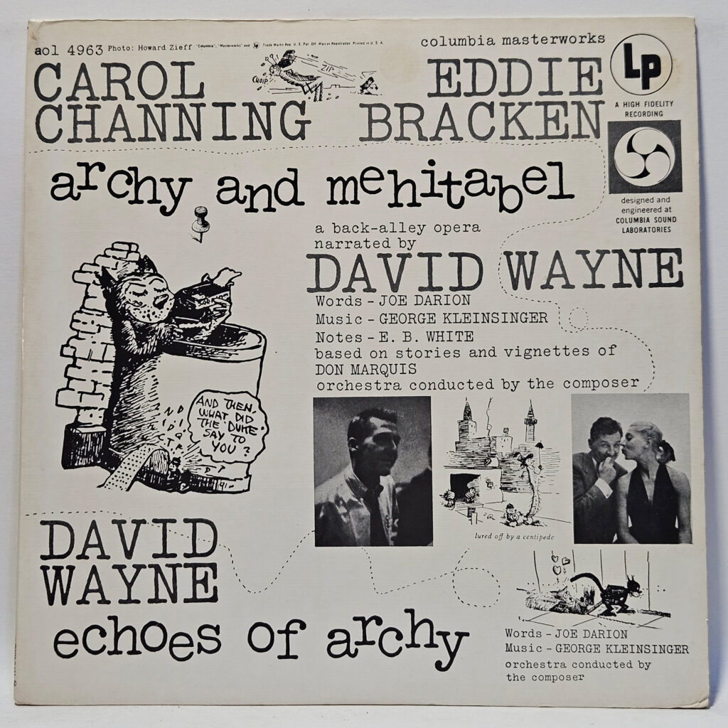 Carol Channing Archy And Mehitabel (A Back-Alley Opera) 147055801188