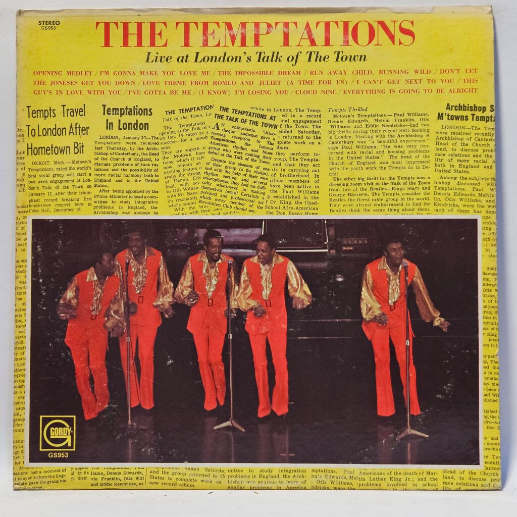 The Temptations Live At London's Talk Of The Town 147079564758
